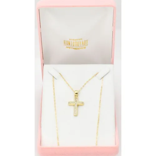 14K Χρυσός Σταυρός με Ζιργκόν ST297VR