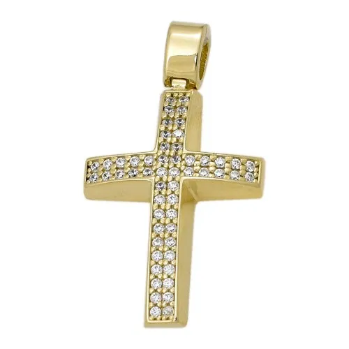 14K Χρυσός Σταυρός με Ζιργκόν ST297VR