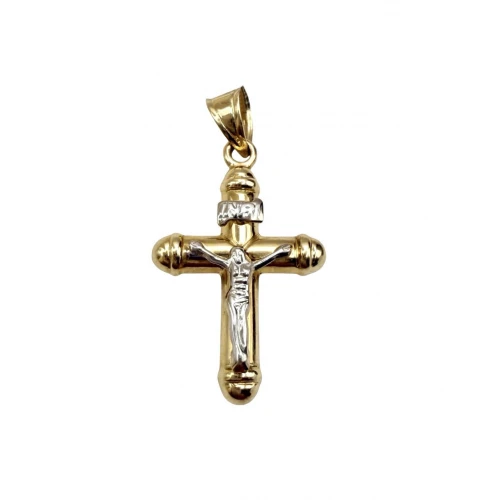 14Κ Χρυσός Δίχρωμος Σταυρός με Εσταυρωμένο ST3050ΟΙΚ