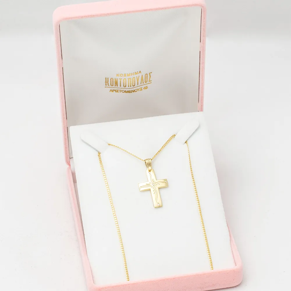 14K Χρυσός Σταυρός με Ζιργκόν ST340TR1