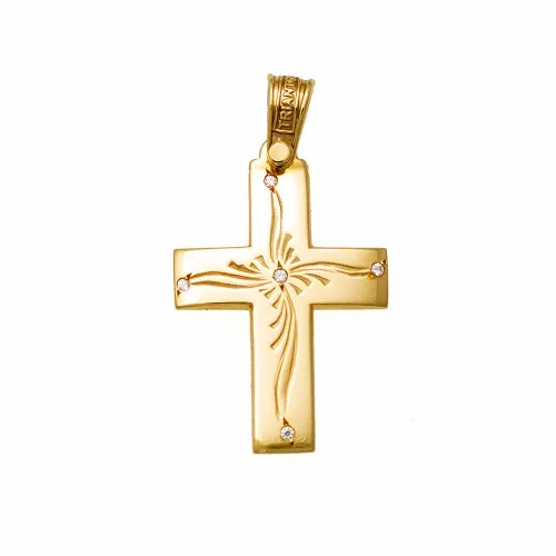 14K Χρυσός Σταυρός με Ζιργκόν ST340TR1