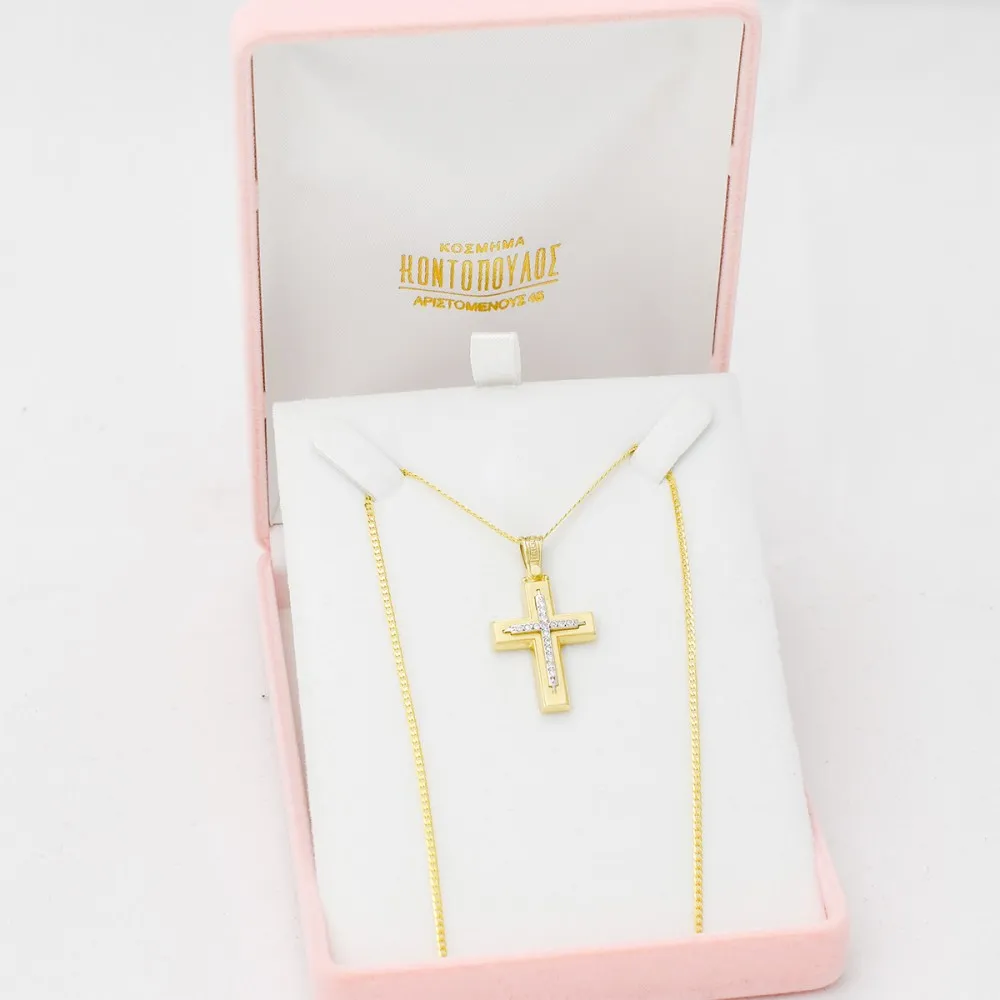 14k Χρυσός Σταυρός με Ζιργκόν  1.1.1263