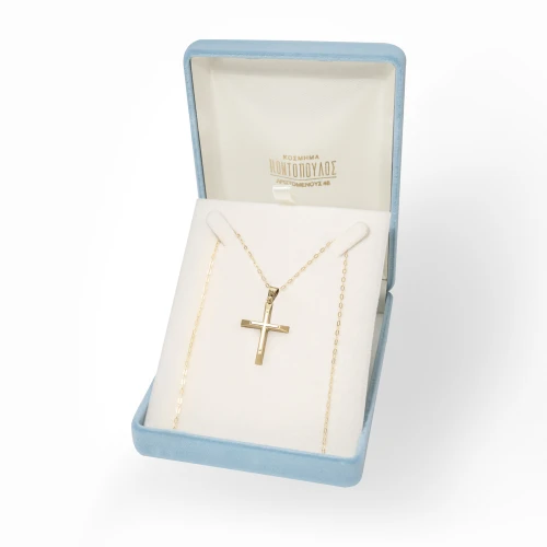 14Κ Χρυσός Δίχρωμος Σταυρός ST451AD