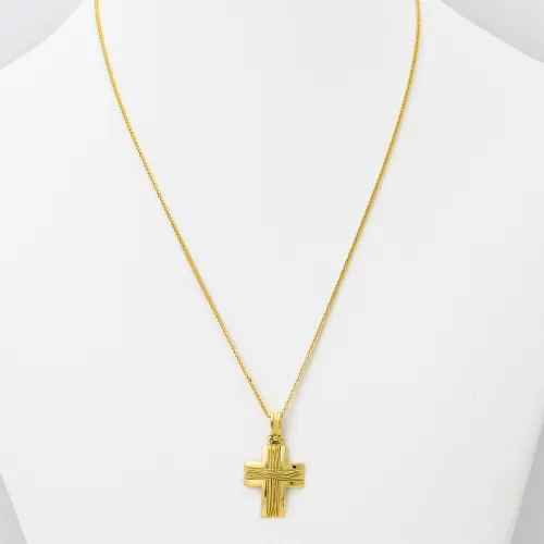 18K Χρυσός Χειροποίητος Σταυρός ST483D