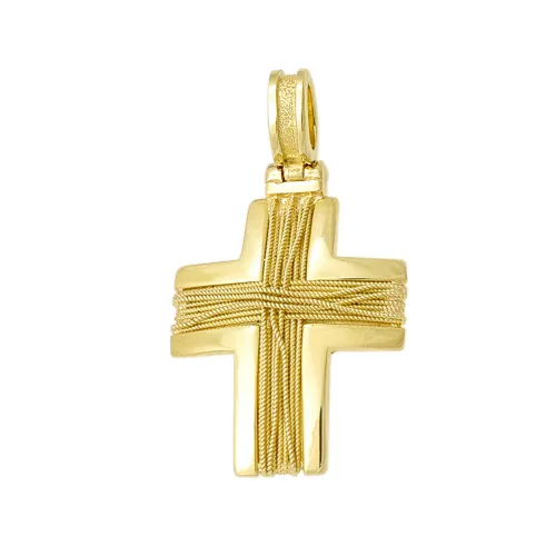 18K Χρυσός Χειροποίητος Σταυρός ST483D