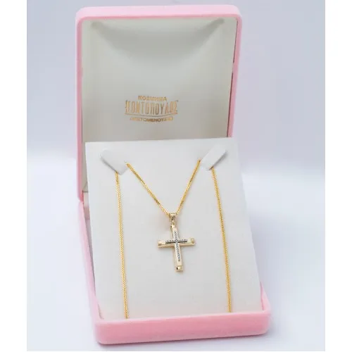 14K Χρυσός Σταυρός με Ζιργκόν S799ANR