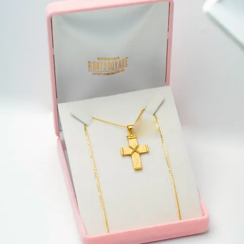 18K Χρυσός Σταυρός Σφυρήλατος ST537D