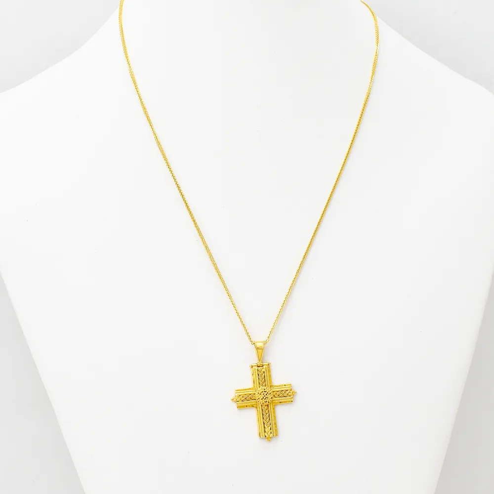 18K Χρυσός Σταυρός Χειροποίητος ST960