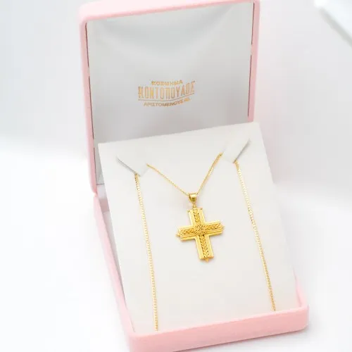 18K Χρυσός Σταυρός Χειροποίητος ST960