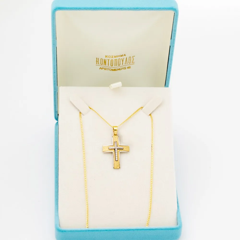 14K Χρυσός Σταυρός με Ζιργκόν ST97201