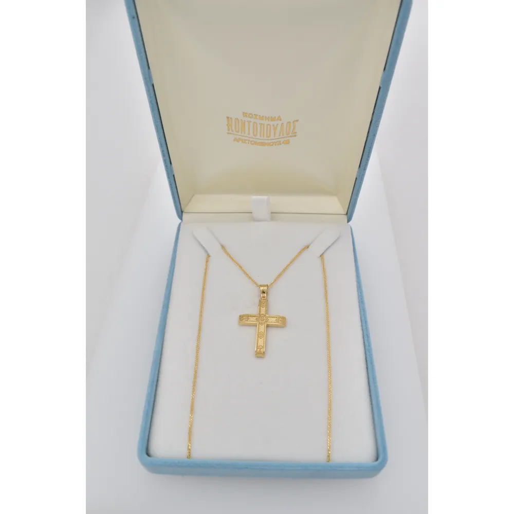 18Κ Χρυσός Σταυρός ST293AD