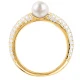 MORELLATO 925 Ασήμι Επιχρυσωμένο Δαχτυλίδι με Πέρλα και Λευκά ζιργκόν SXU51.14