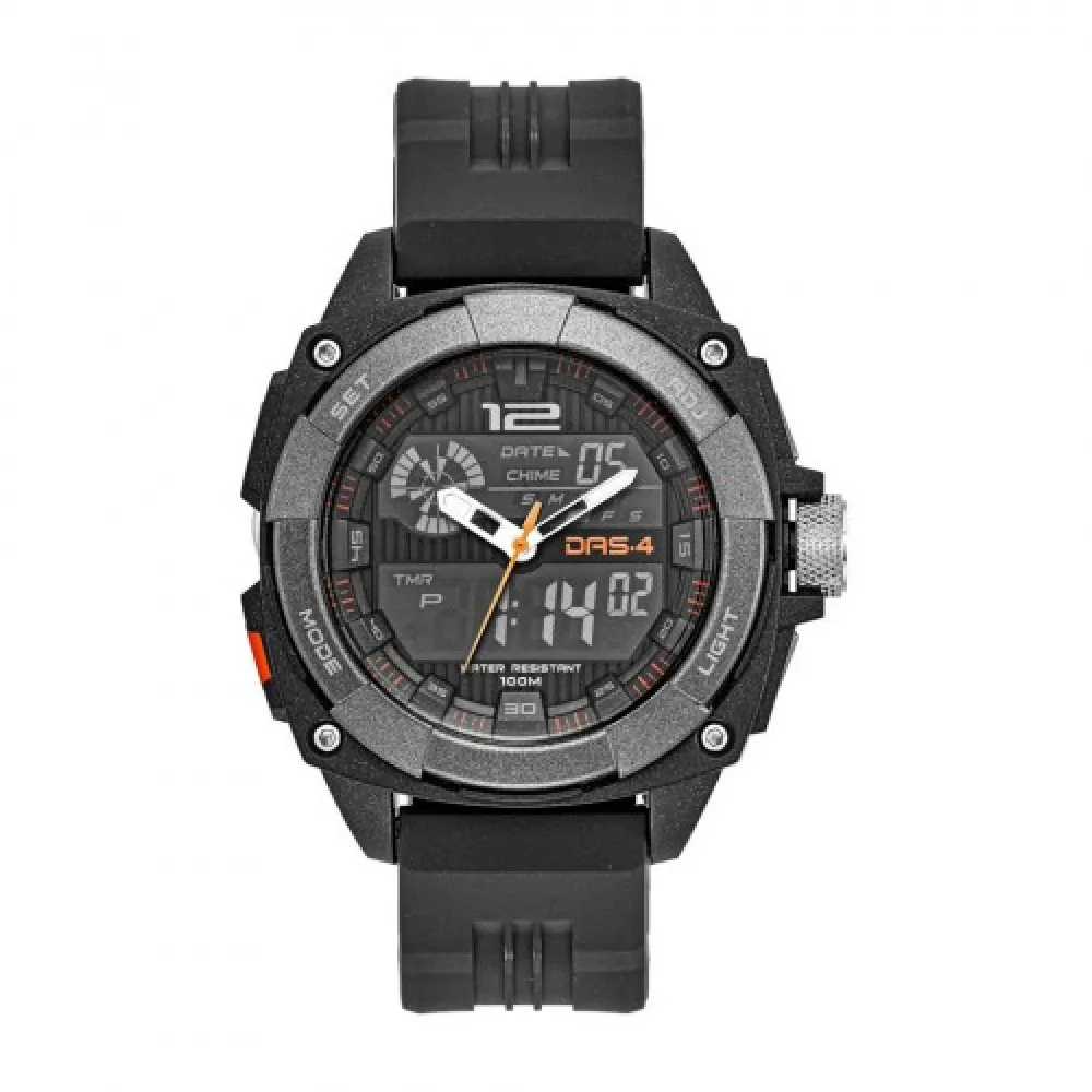DAS.4 LD11 Anadigi Black Rubber Strap 40048