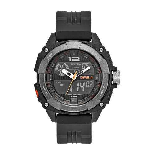 DAS.4 LD11 Anadigi Black Rubber Strap 40048