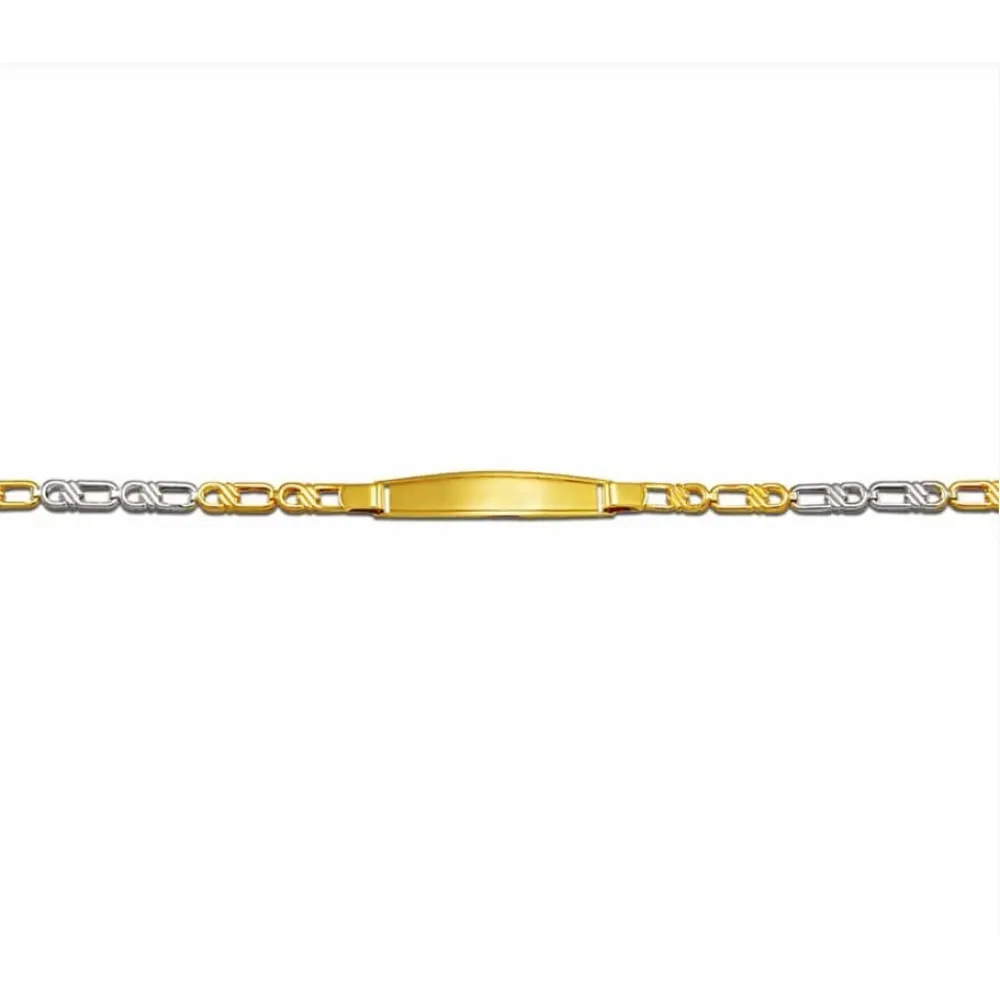 9K Ταυτότητα Δίχρωμη Χρυσή Λευκόχρυση T21102