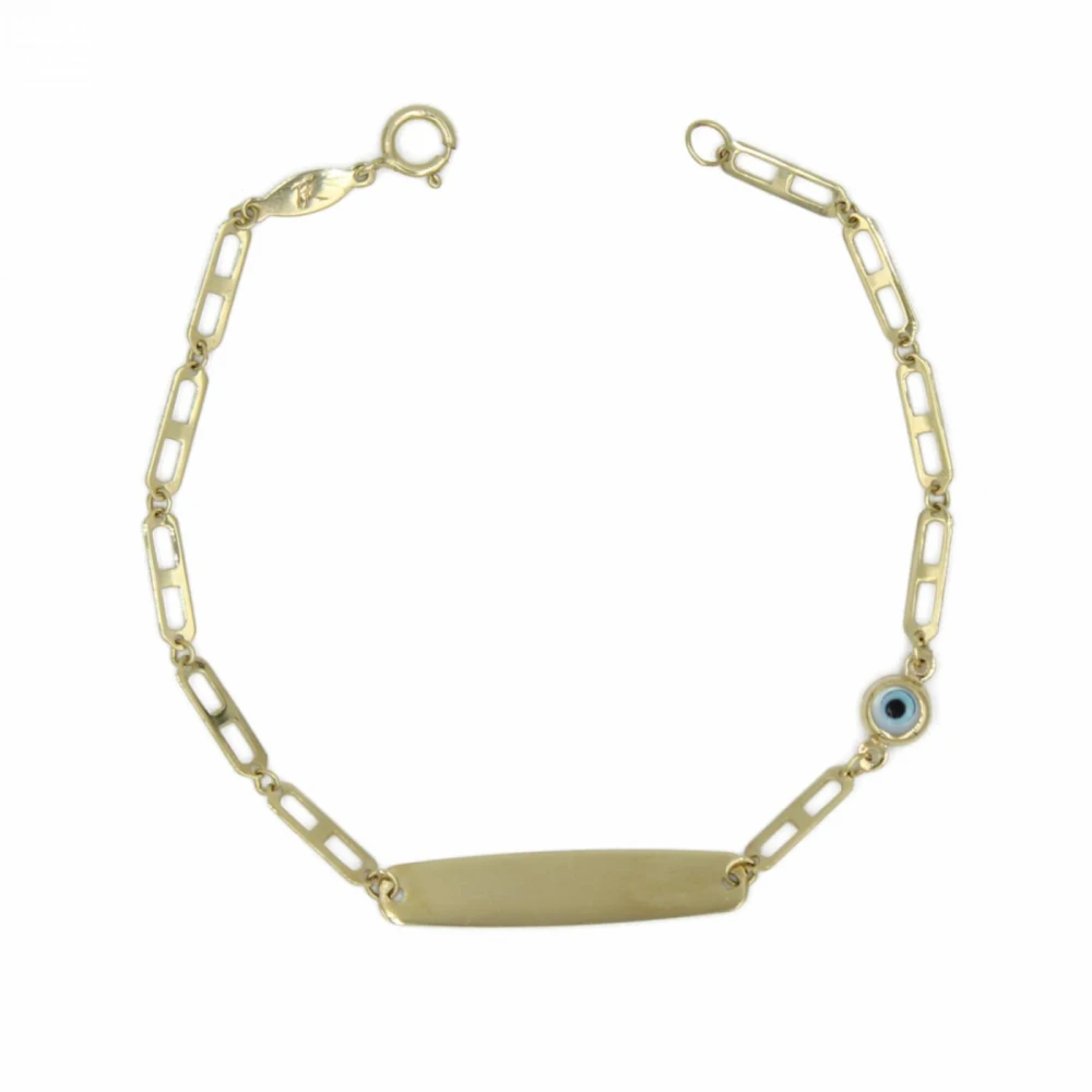 14K Χρυσό Βραχιόλι Ταυτότητα Με Ματάκι TP56BJ