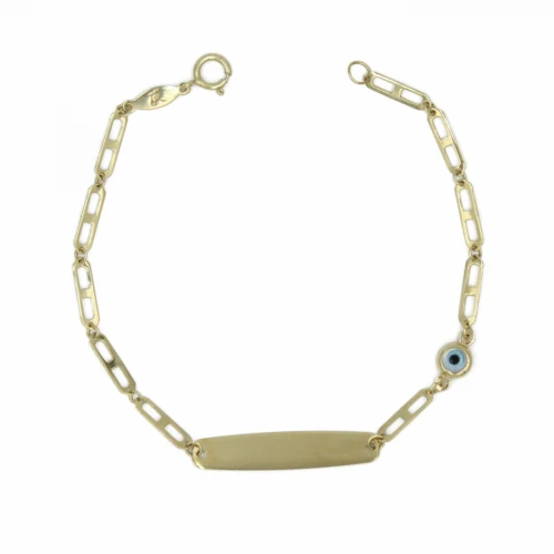 14K Χρυσό Βραχιόλι Ταυτότητα Με Ματάκι TP56BJ