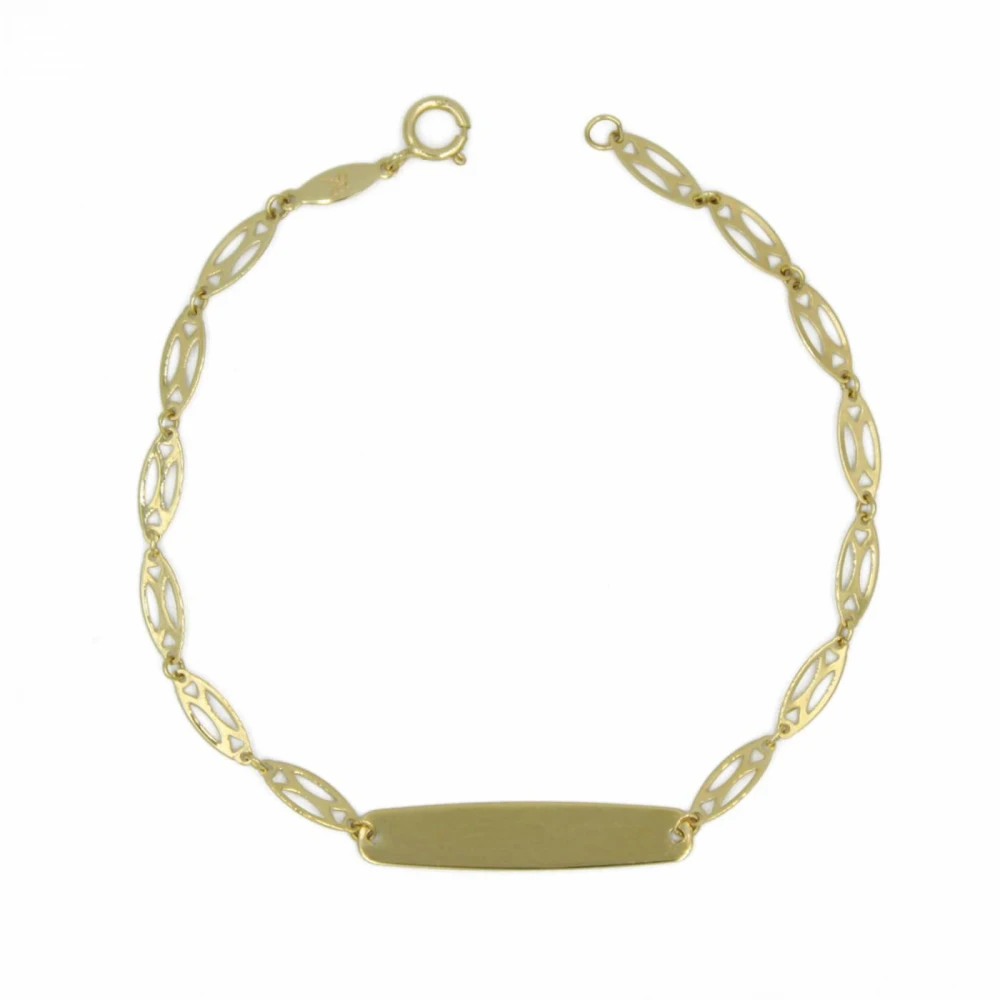 14K Χρυσό Βραχιόλι Ταυτότητα TP79BJ