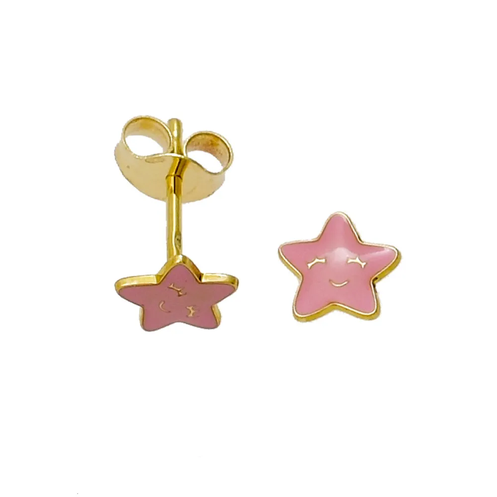 14K Χρυσά Σκουλαρίκια Παιδικά  "Αστέρι" TRI0015