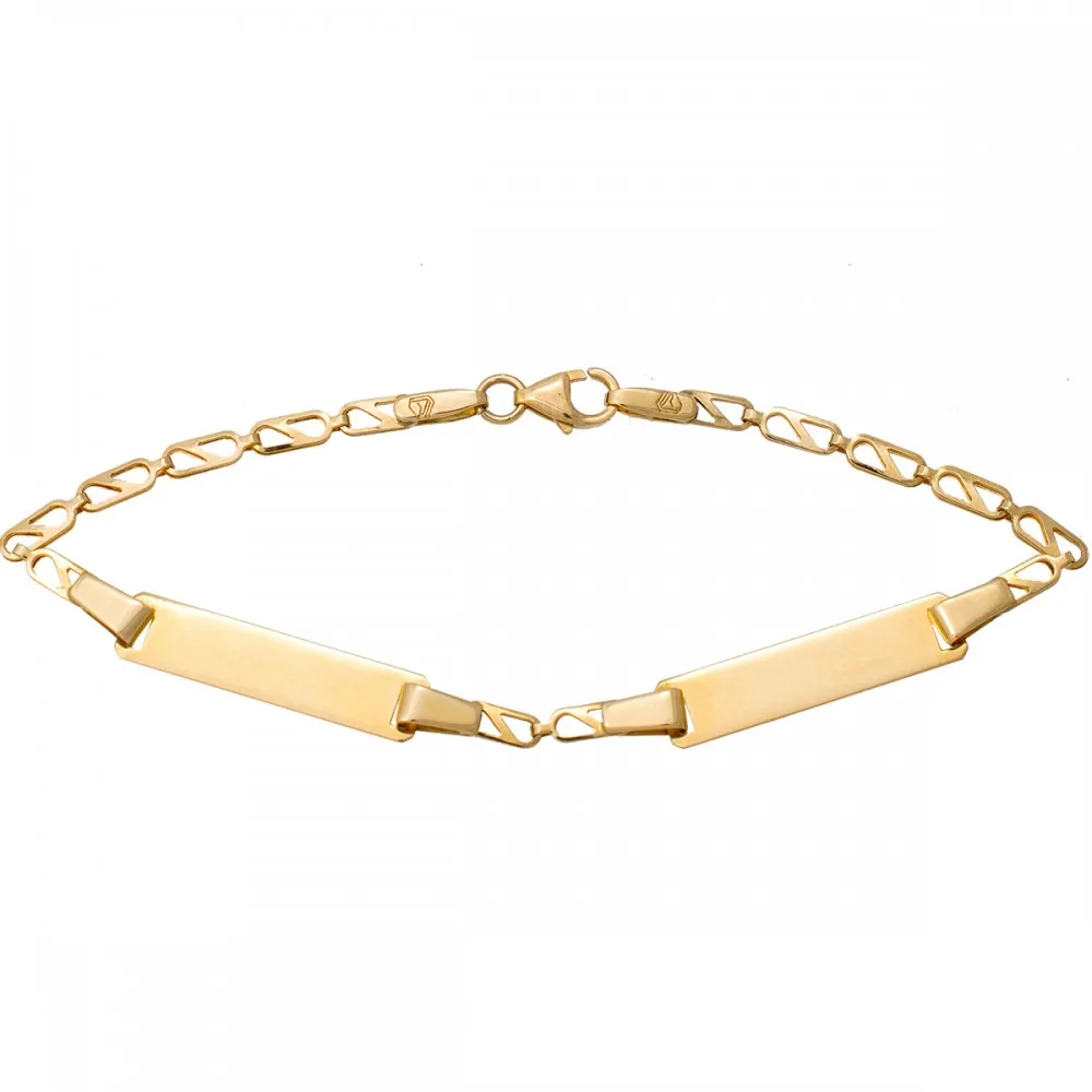 9K Χρυσό Βραχιόλι Διπλή Ταυτότητα TT593ΚΚ1