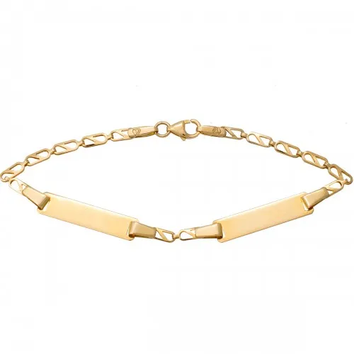9K Χρυσό Βραχιόλι Διπλή Ταυτότητα TT593ΚΚ1