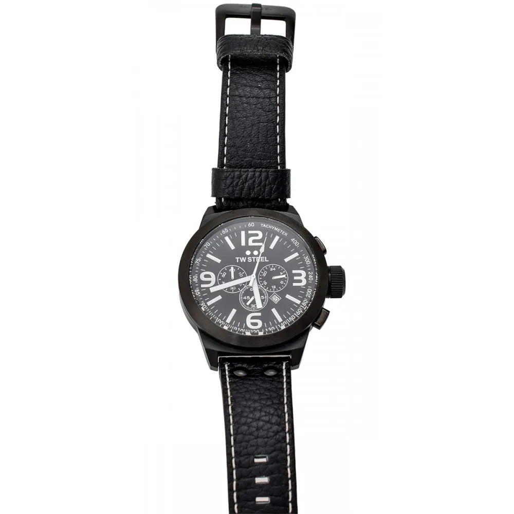 TW STEEL Pilot Chrono Black Leather Strap TW643