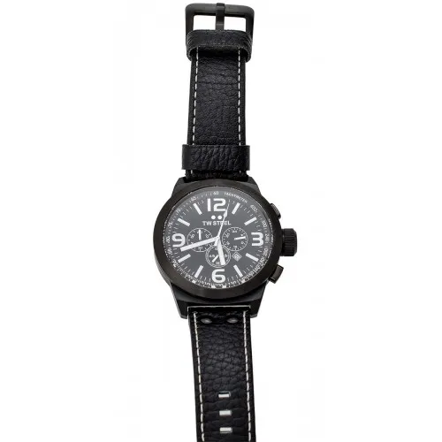 TW STEEL Pilot Chrono Black Leather Strap TW643