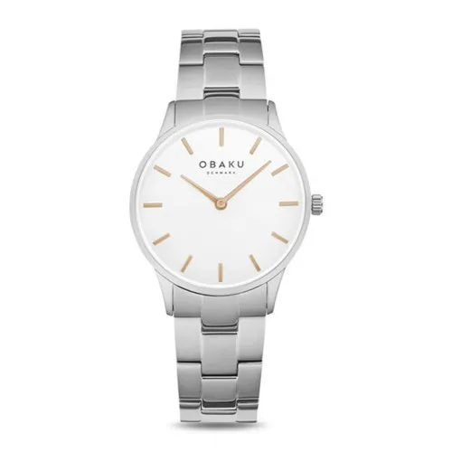 OBAKU Lyng Lille Peach Silver Stainless Steel Bracelet V247LXCISC