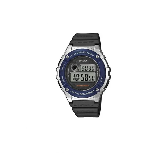 CASIO Collection με Μαύρο Λουράκι από Καουτσούκ W-216H-2AVEF