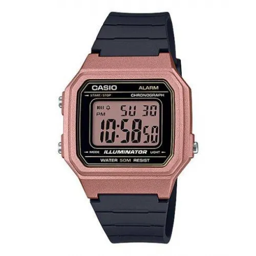 Casio Mens Ψηφιακό με Λουράκι από Μαύρο Καουτσούκ W-217HM-5AVEF