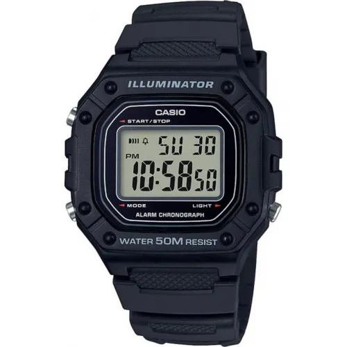 CASIO Collection Black Rubber Strap W-218H-1AVEF
