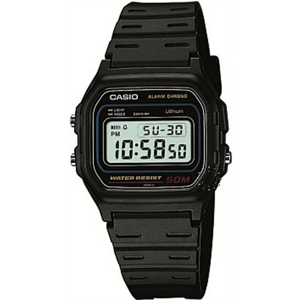 CASIO Collection Ψηφιακό, μαύρο λουράκι από Καουτσούκ W-59-1VQES