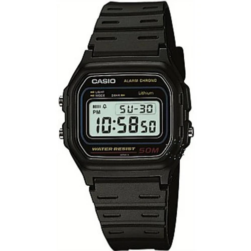 CASIO Collection Ψηφιακό, μαύρο λουράκι από Καουτσούκ W-59-1VQES