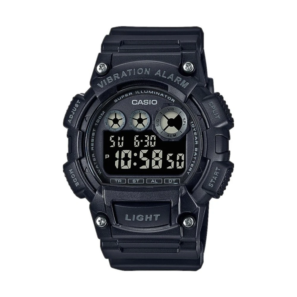CASIO Collection με Μαύρο Λουράκι από Καουτσούκ W-735-H-1BVEF