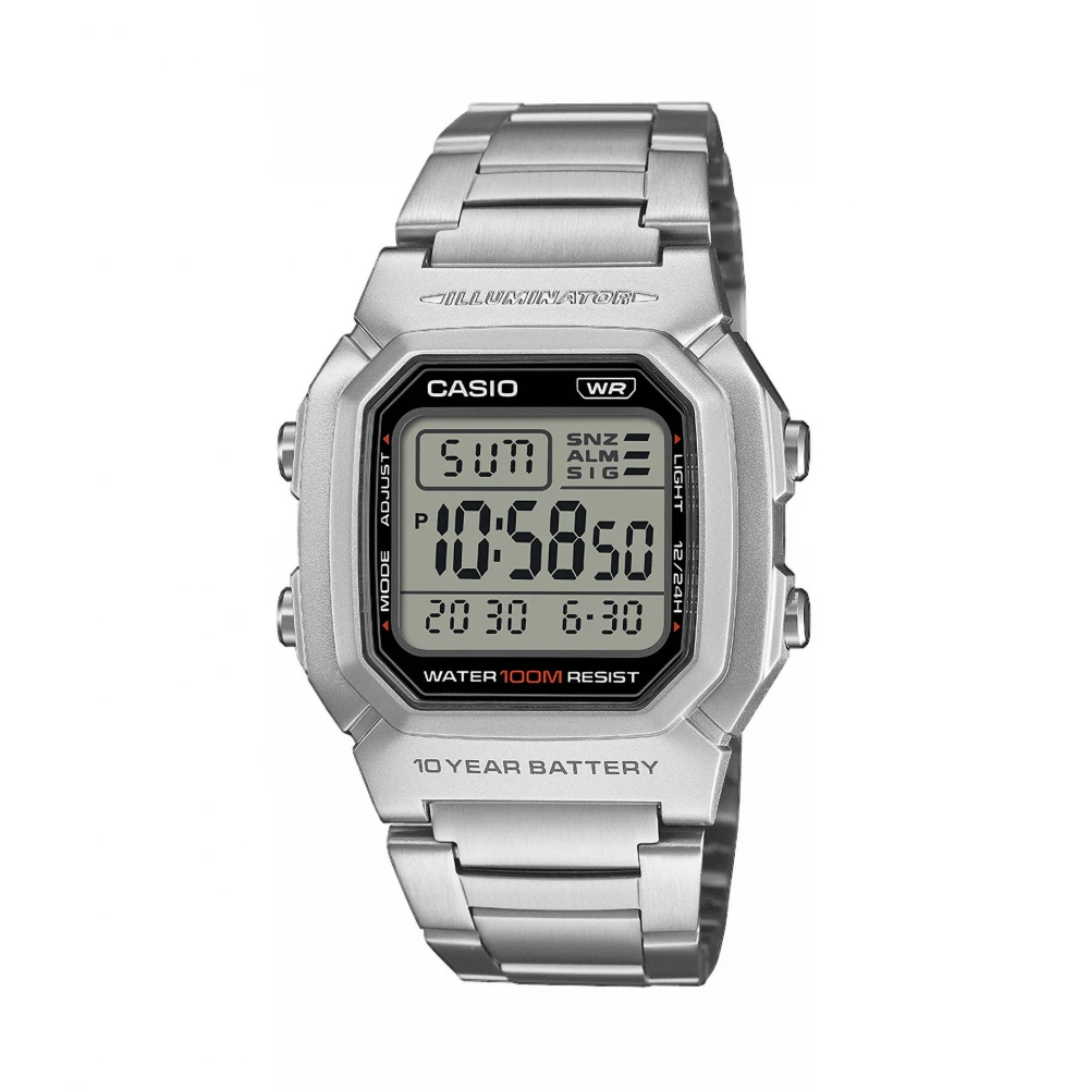 CASIO Collection με Ασημί Μπρασελέ από Ανοξείδωτο Ατσάλι W-800HD-1AVEF