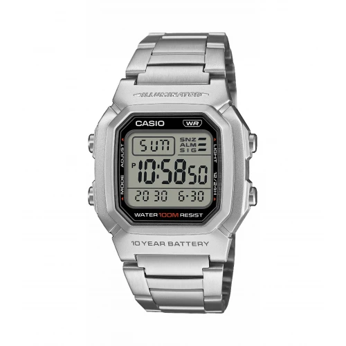 CASIO Collection με Ασημί Μπρασελέ από Ανοξείδωτο Ατσάλι W-800HD-1AVEF