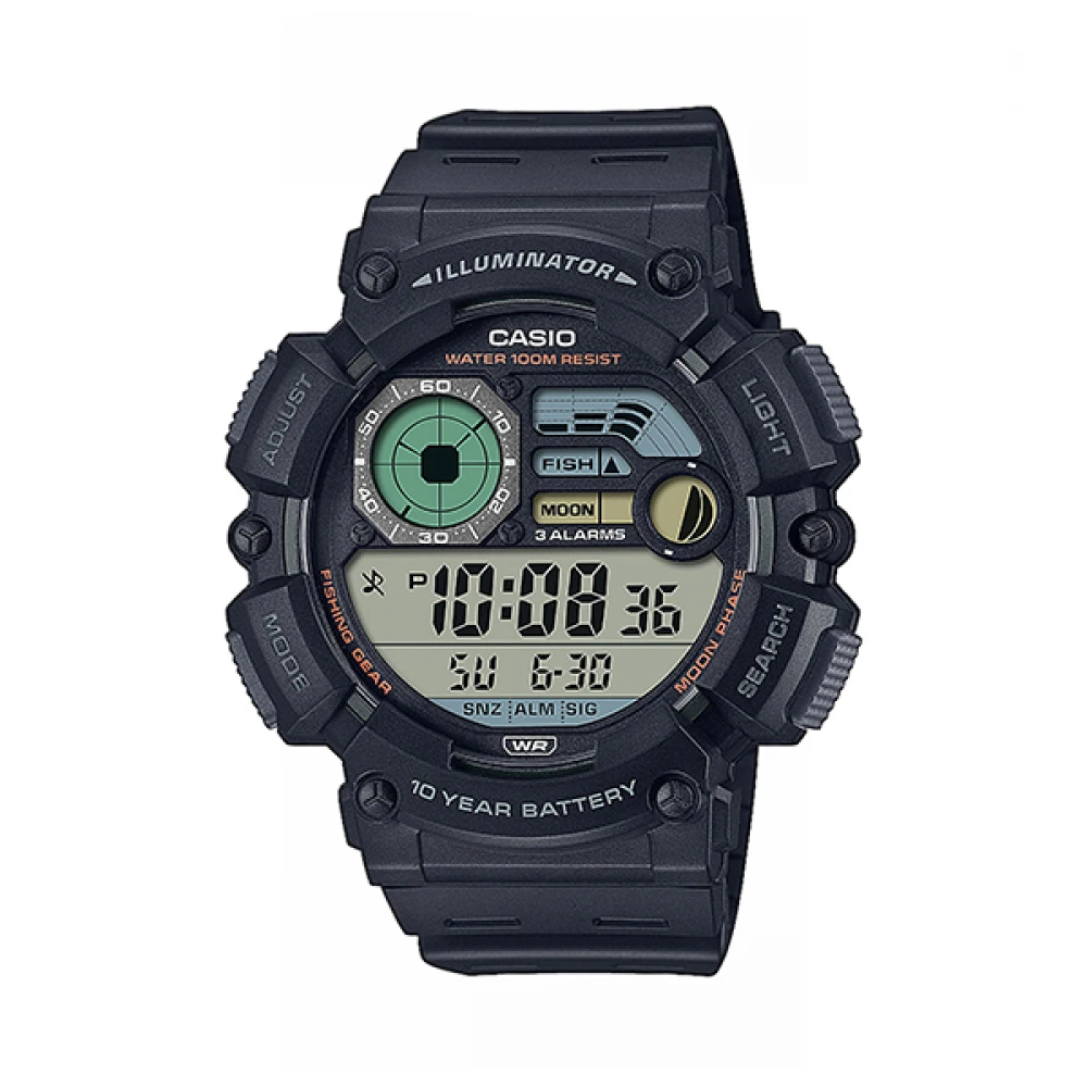CASIO Collection με Μαύρο Λουράκι από Καουτσούκ ΅WS-1500H-1AVEF