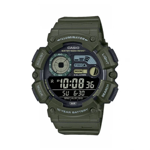 CASIO Collection με Λαδί Λουράκι από Καουτσούκ ΅WS-1500H-3BVEF
