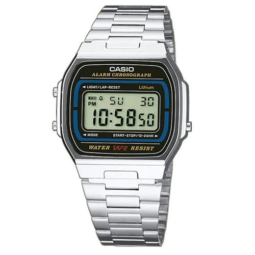 CASIO Sport Vintage με Ασημί Μπρασελέ Από Ανοξείδωτο Ατσάλι A-164WA-1VES