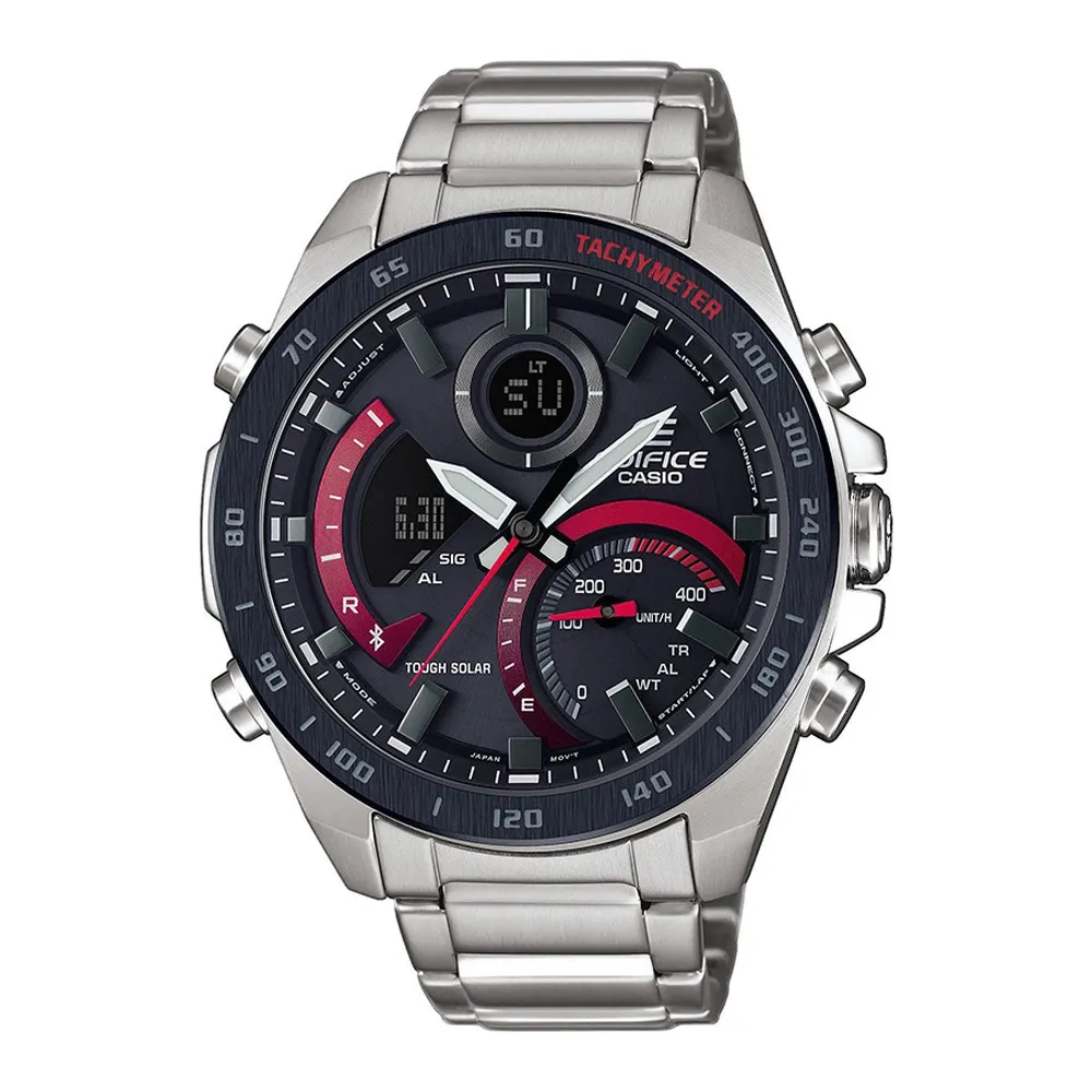 CASIO Edifice "Ηλιακός" Χρονογράφος με Bluetooth και Μπρασελέ από Ανοξείδωτο Ατσάλι ECB-900DB-1AER