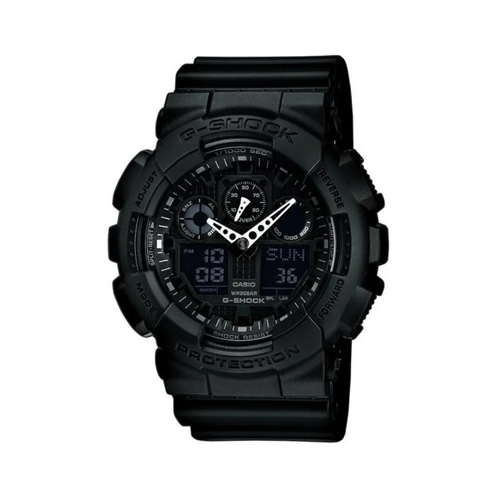 CASIO G-Shock Μαύρο με λουράκι από καουτσούκ GA-100-1AER