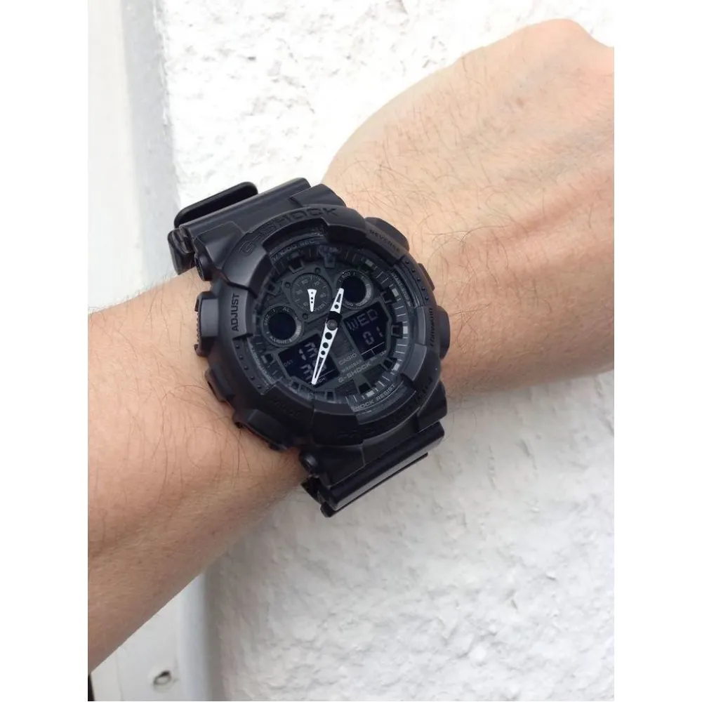 CASIO G-Shock Μαύρο με λουράκι από καουτσούκ GA-100-1AER