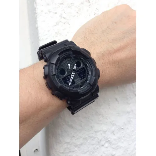 CASIO G-Shock Μαύρο με λουράκι από καουτσούκ GA-100-1AER