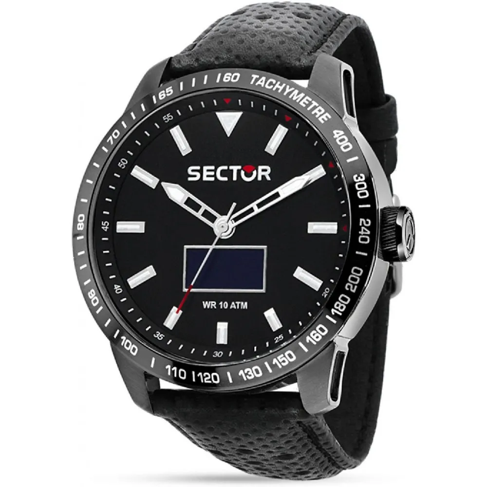 SECTOR 850 Smart Watch Black Leather Strap R3251575010