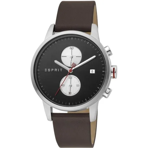 ESPRIT Linear Brown Leather Chronograph ES1G110L0035