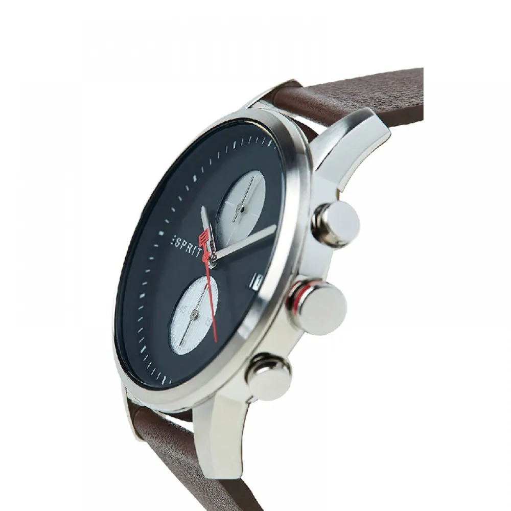 ESPRIT Linear Brown Leather Chronograph ES1G110L0035