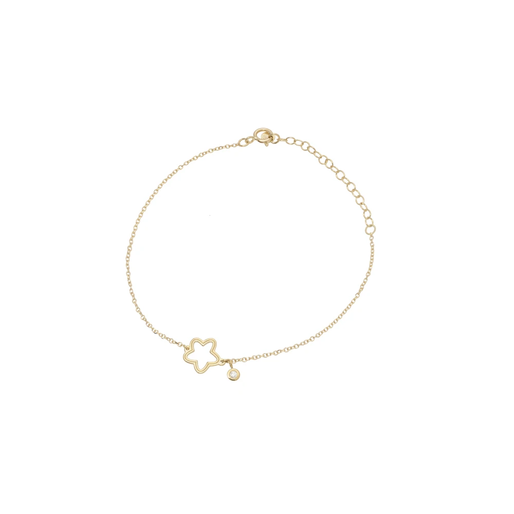 14K Χρυσό Βραχιόλι "Αστέρι" με Διαμάντι XB3560