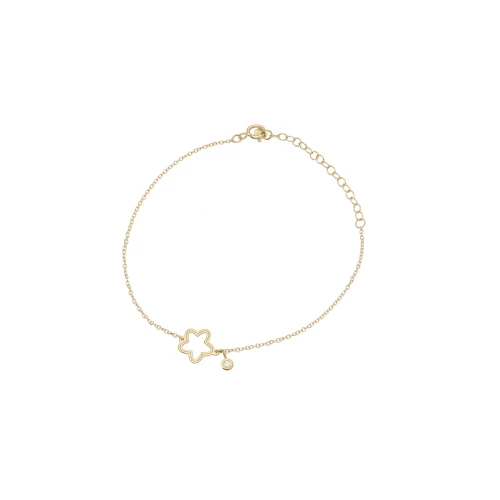 14K Χρυσό Βραχιόλι "Αστέρι" με Διαμάντι XB3560