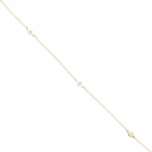 14K Χρυσό Βραχιόλι με τρία Διαμάντια XB4396