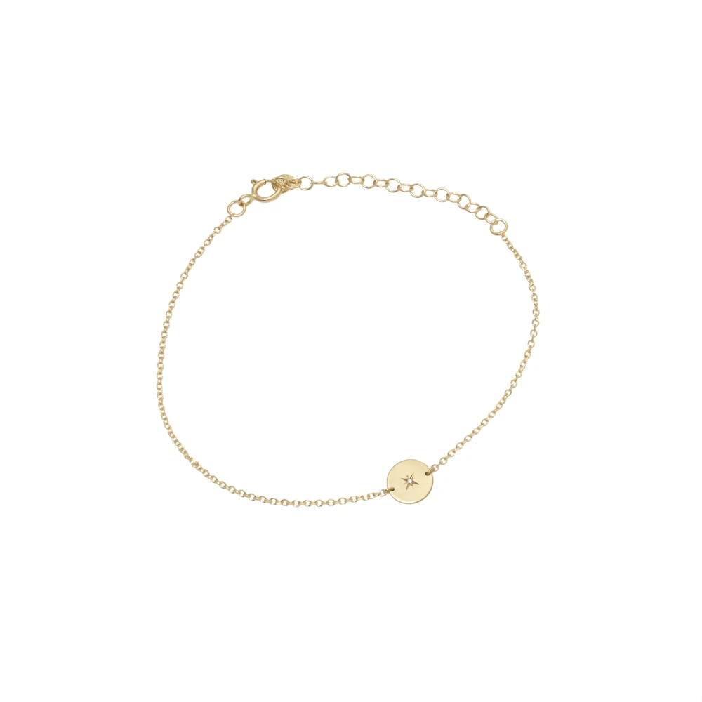 14K Χρυσό Βραχιόλι "Δίσκος" με Διαμάντι XB4786